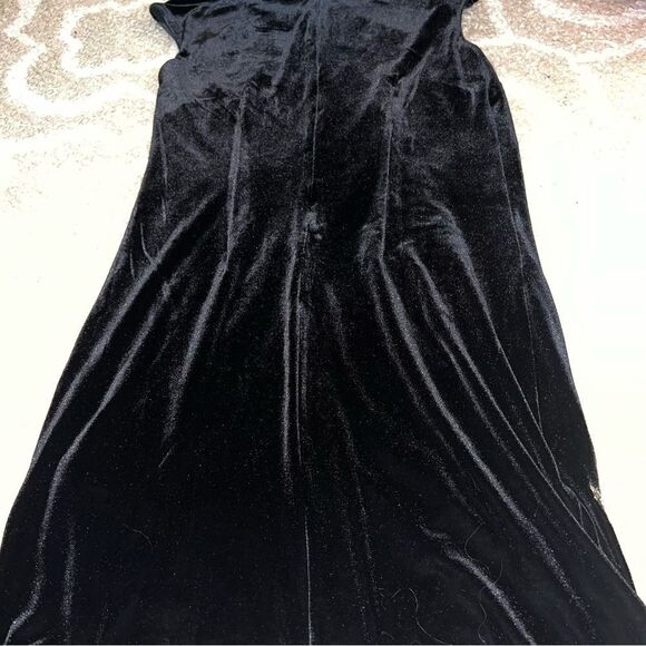 White House Black Market size S Elegant Black Dress with Gold Embroidery - Picture 7 of 8